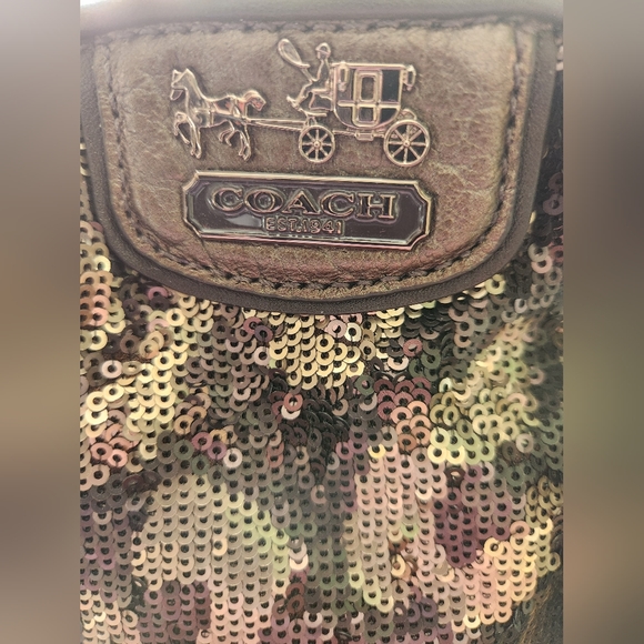 Coach Madison Sophia Ocelot Sequin Satchel Crossbody Mini (18638) RARE! - Picture 9 of 16